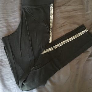 PINK Black Sequin Leggings